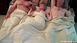 Exhausting Threesome For Amateur Grannie